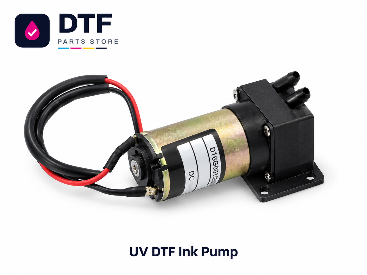 UV DTF Ink Pump on a white background with DTF Parts Store branding