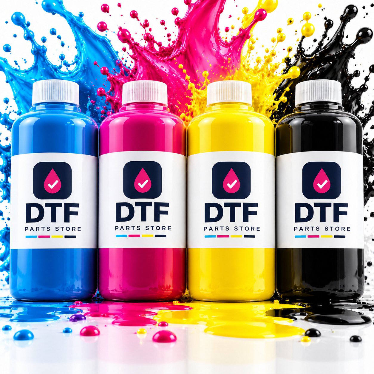 DTF Parts Store CMYK ink bottles